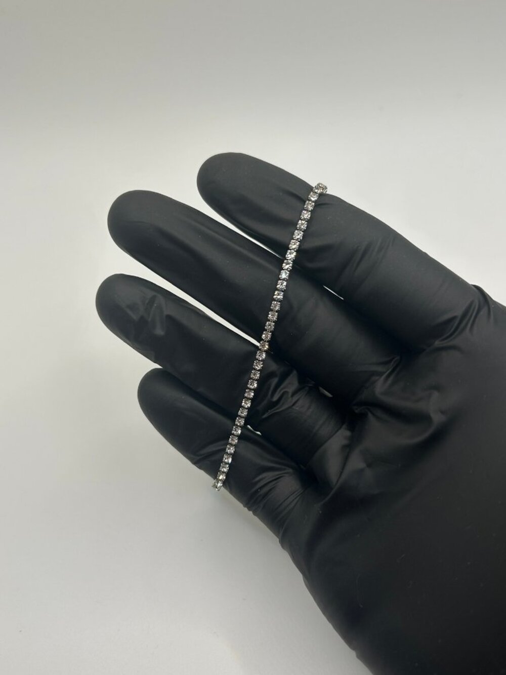 Dainty Silver Moissanite Tennis Bracelet 2mm 6 Inch Womens No Pass Everyday